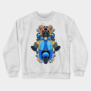 Cat Riding Scooter Crewneck Sweatshirt